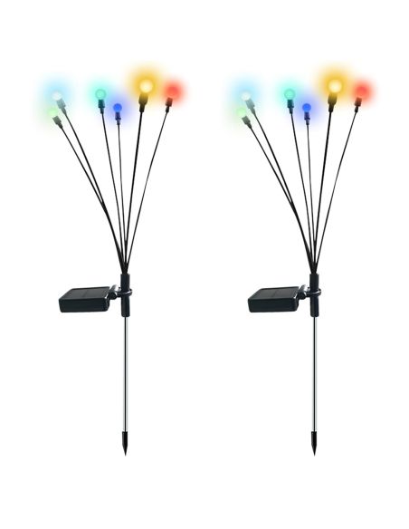 Set 2 Licurici gradina 6 becuri fiecare, leduri incarcare solara gradina, lumini gradina, Elastix