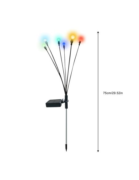 Set 2 Licurici gradina 6 becuri fiecare, leduri incarcare solara gradina, lumini gradina, Elastix