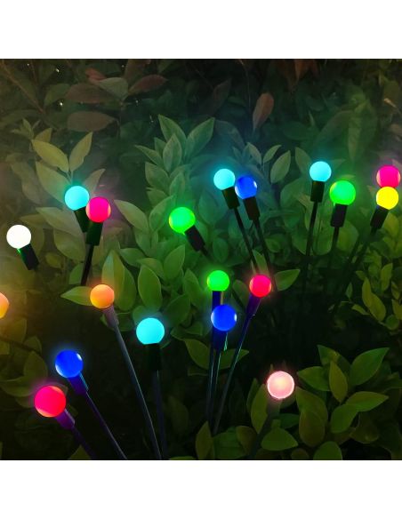 Set 2 Licurici gradina 6 becuri fiecare, leduri incarcare solara gradina, lumini gradina, Elastix