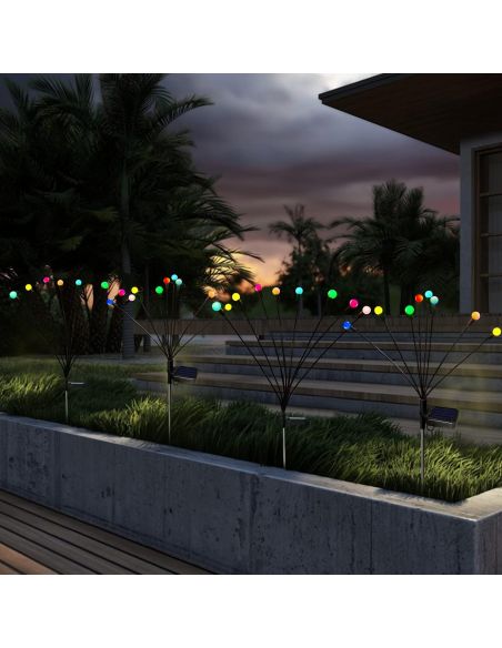 Set 2 Licurici gradina 6 becuri fiecare, leduri incarcare solara gradina, lumini gradina, Elastix