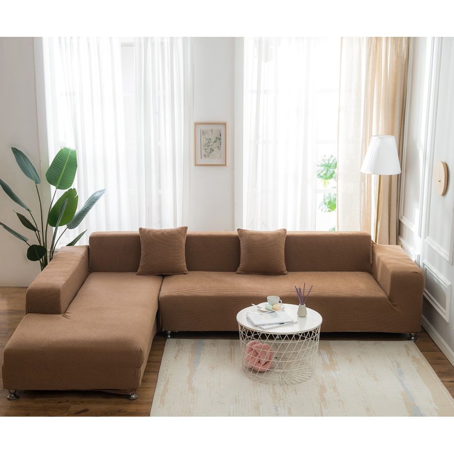 Husa MICROFIBRA coltar 1loc - 2locuri/ colt si de stanga si de dreapta camel