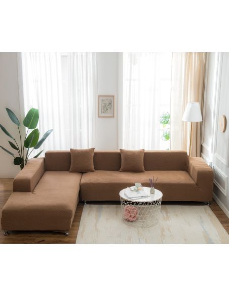 Husa MICROFIBRA coltar 1loc - 2locuri/ colt si de stanga si de dreapta camel