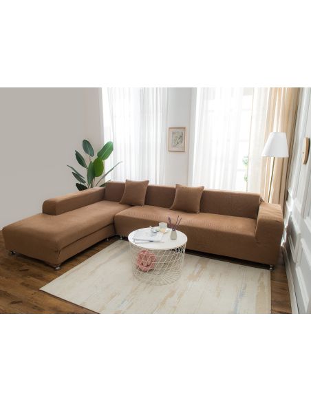 Husa MICROFIBRA coltar 1loc - 2locuri/ colt si de stanga si de dreapta camel