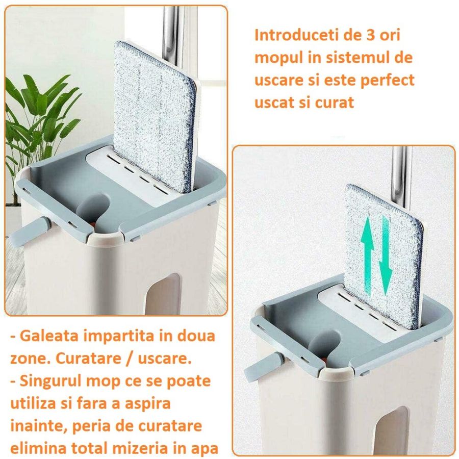 Mop profesional cu doua cuve de spalare si uscare