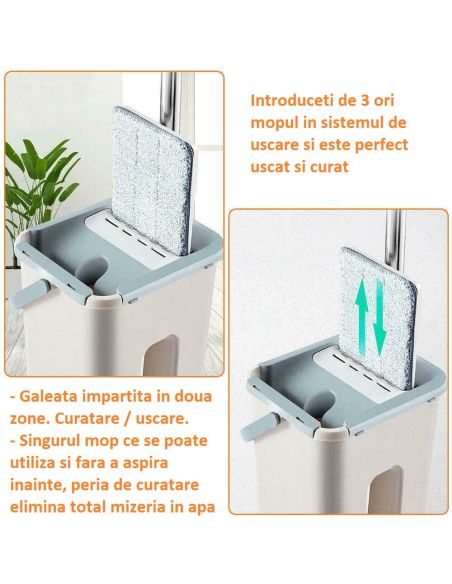 Mop profesional cu doua cuve de spalare si uscare
