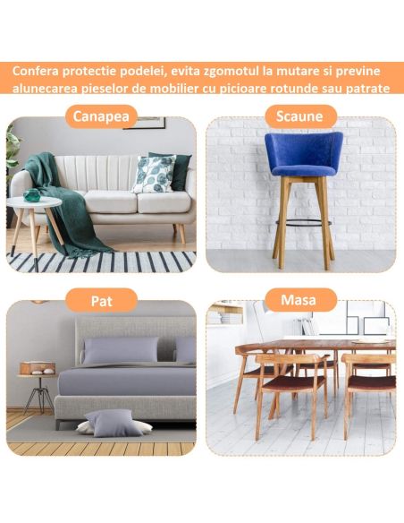 Set 4 Protectii pentru picioare rotunde sau patrate