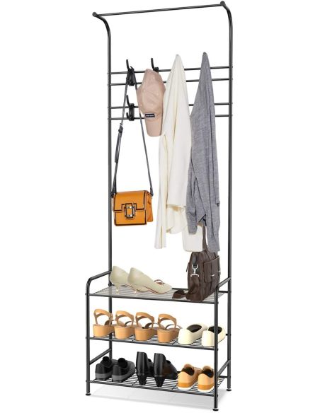 Cuier metalic cu rafturi pentru pantofi si finisaje rotunjite