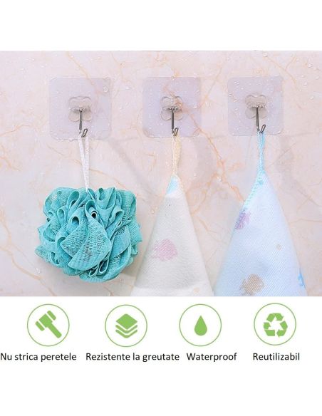 Set 6 carlige reutilizabile si ultra rezistente