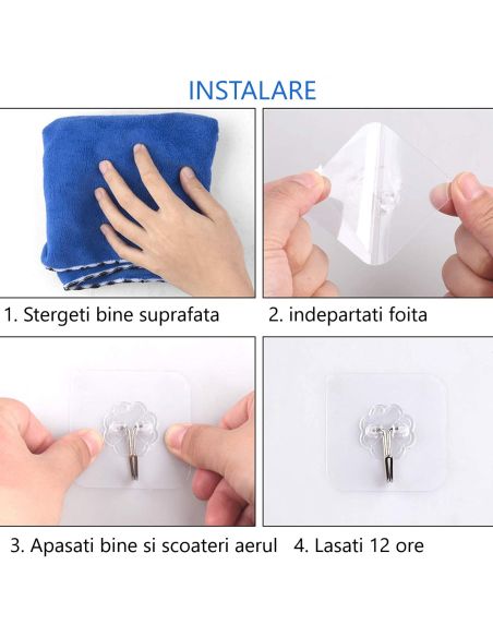 Set 6 carlige reutilizabile si ultra rezistente