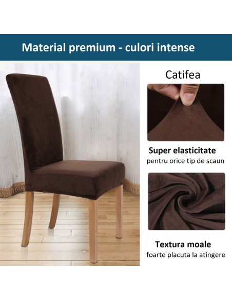 Husa scaun catifea maro