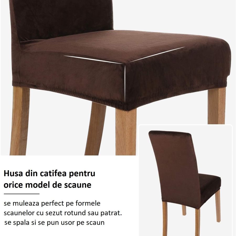 Husa scaun catifea maro