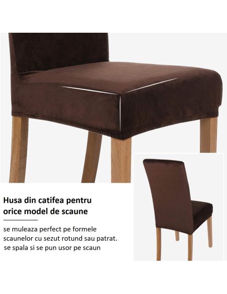 Husa scaun catifea maro