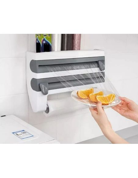 organizator bucatarie , folie alimentara , rola hartie si condimente