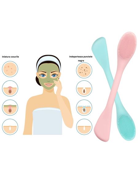 Perie faciala din silicon cu spatula