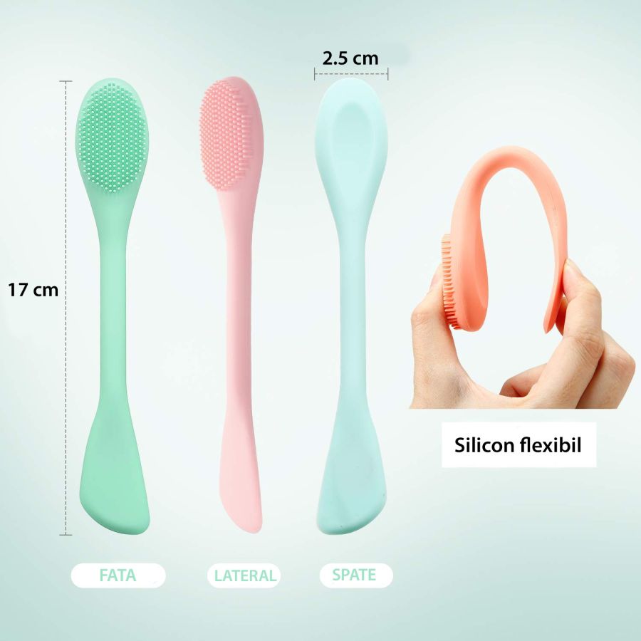 Perie faciala din silicon cu spatula