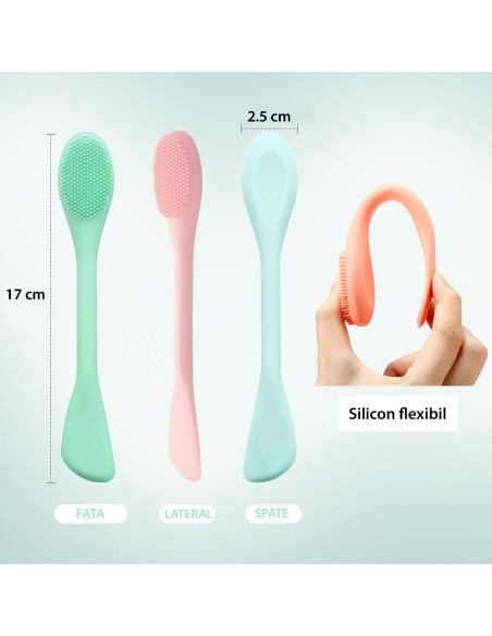 Perie faciala din silicon cu spatula
