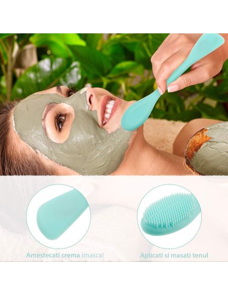 Perie faciala din silicon cu spatula