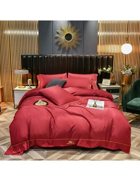 Lenjerie bumbac satinat blue colectia Dream House Lux