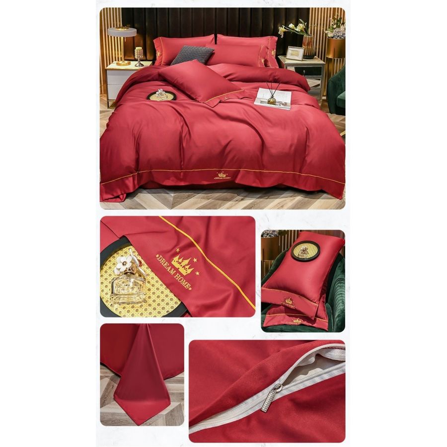 Lenjerie bumbac satinat blue colectia Dream House Lux