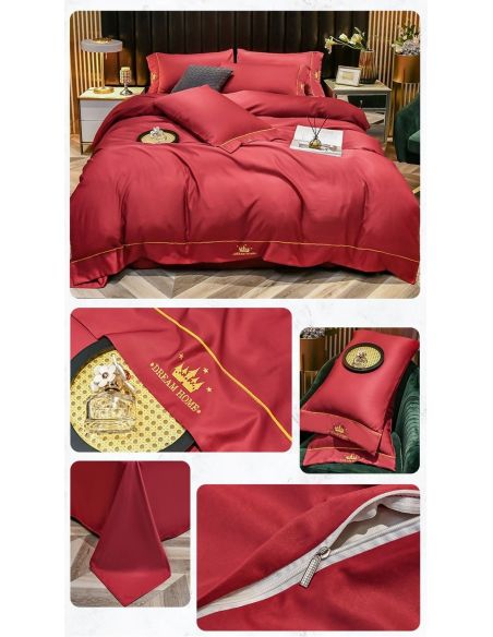 Lenjerie bumbac satinat blue colectia Dream House Lux