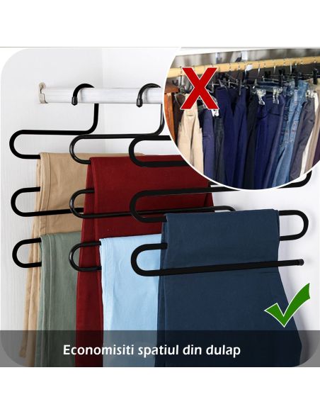 Organizator pantaloni in forma de S