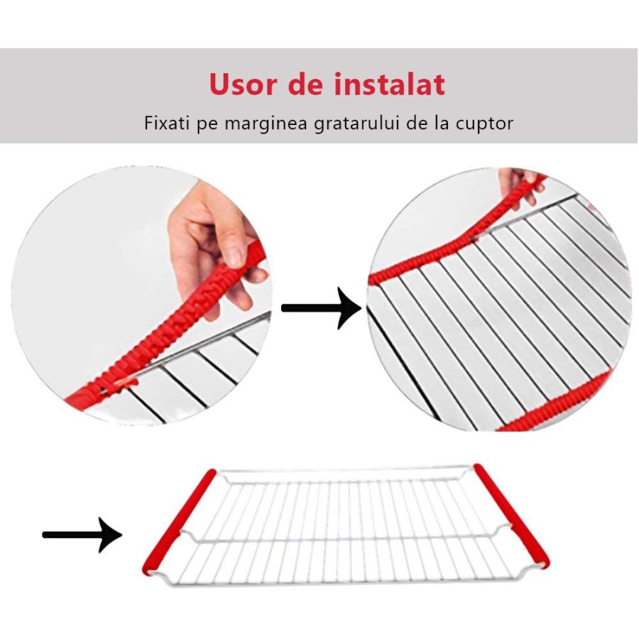 Set 2 protectii din silicon pentru gratarele cuptoarelor
