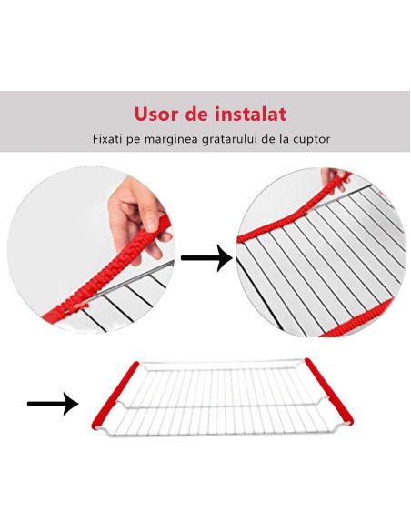 Set 2 protectii din silicon pentru gratarele cuptoarelor