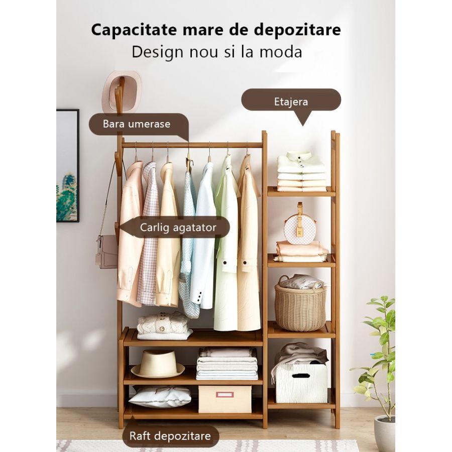 Suport din bambus pentru haine 70 cm
