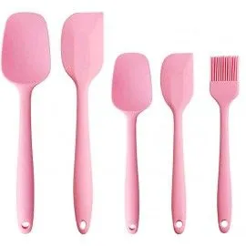 Set 5 spatule roz din silicon
