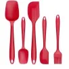Set 5 spatule din silicon rosu