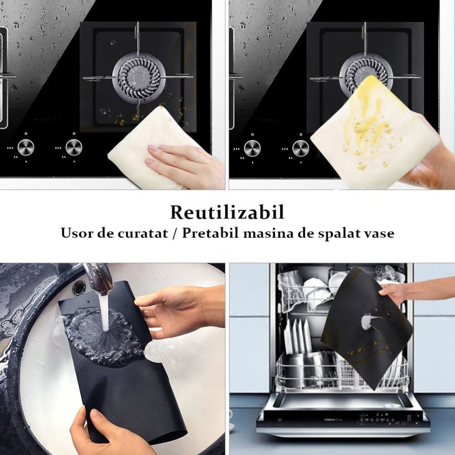 Folie reutilizabila pentru aragaz, protectie aragaz Elastix