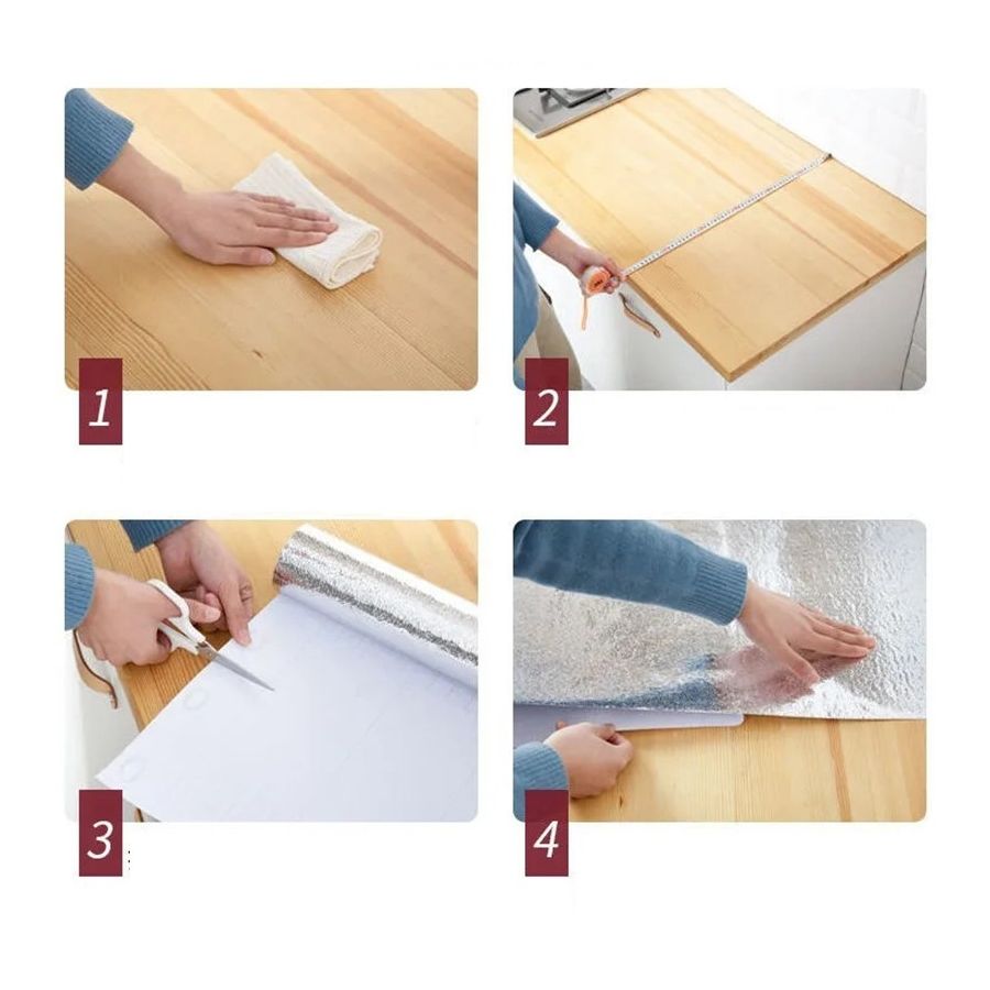 Autocolant din folie de aluminiu pentru bucatarie, Elastix