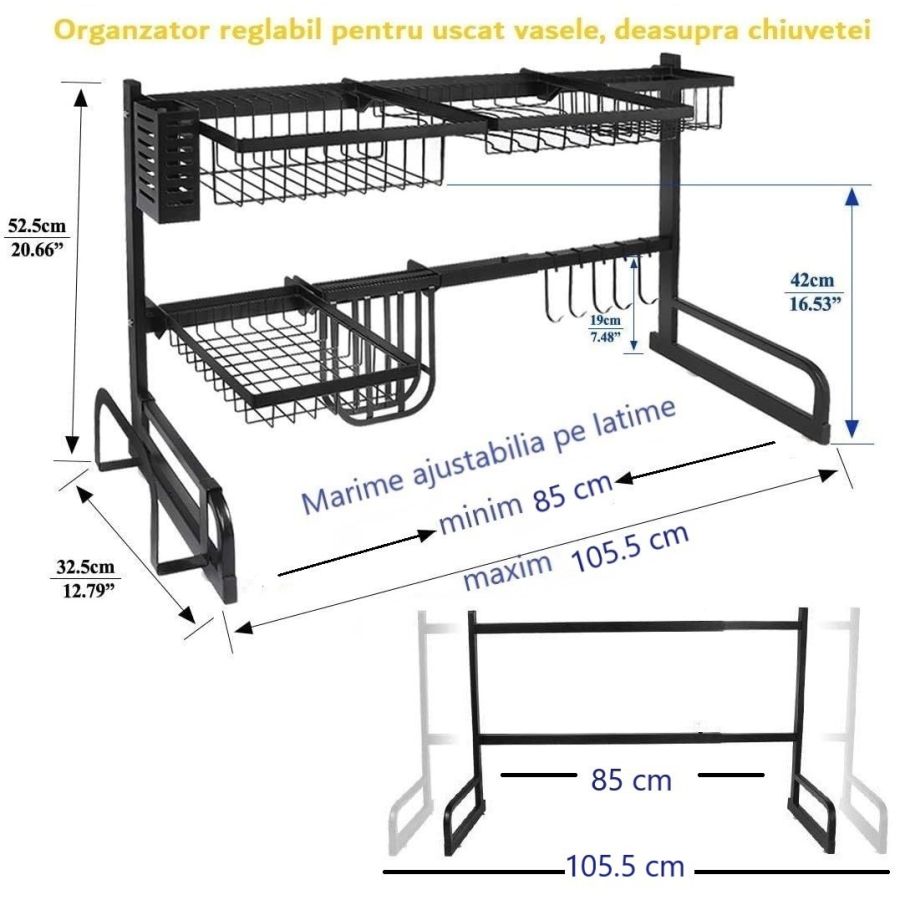 Organizator reglabil pentru uscat vasele/ calitate premium