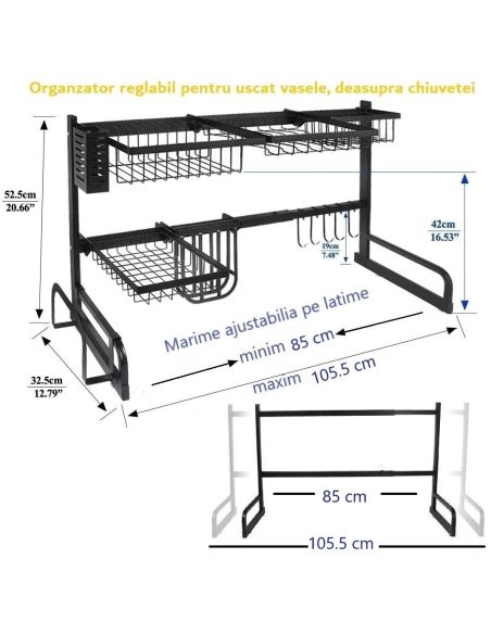 Organizator reglabil pentru uscat vasele/ calitate premium