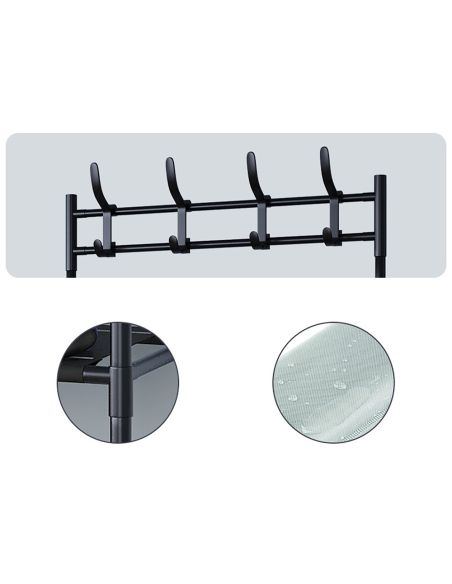 Cuier metalic cu rafturi pentru pantofi si finisaje rotunjite