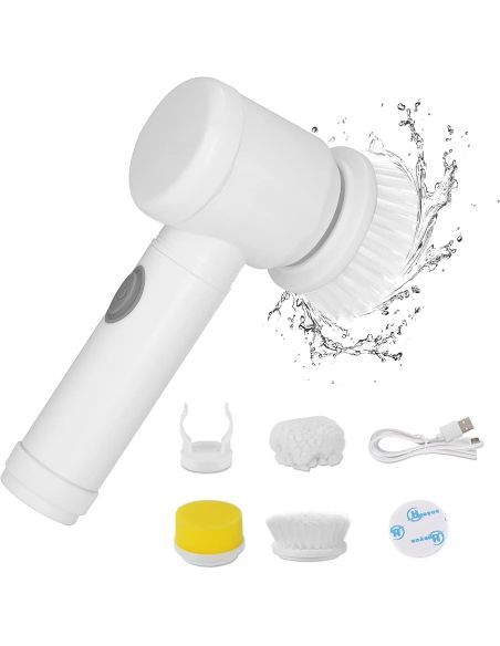 Perie electrica cu 3 capete rotative si cablu USB pentru curatare universala, Elastix