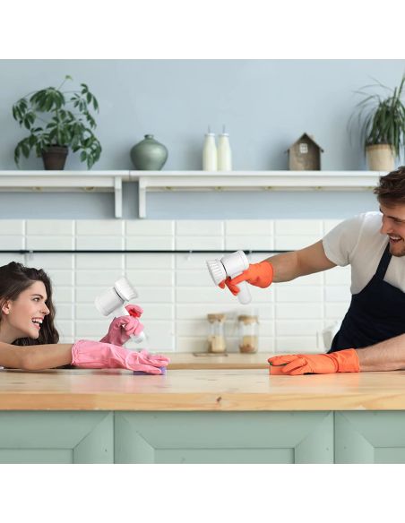 Perie electrica cu 3 capete rotative si cablu USB pentru curatare universala, Elastix