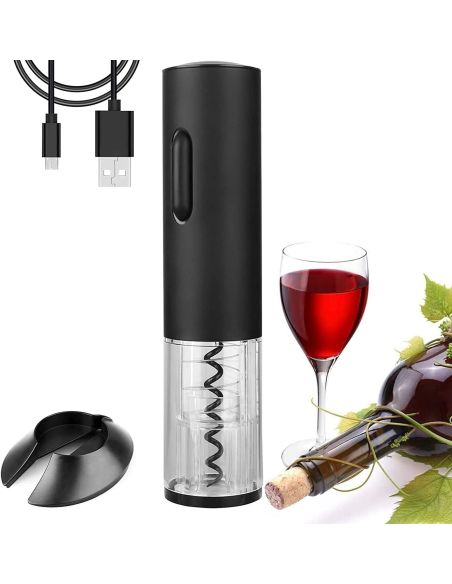 Tirbuson electric cu incarcare USB, deschizator electric pentru sticle, Elastix