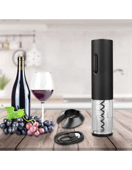 Tirbuson electric cu incarcare USB, deschizator electric pentru sticle, Elastix