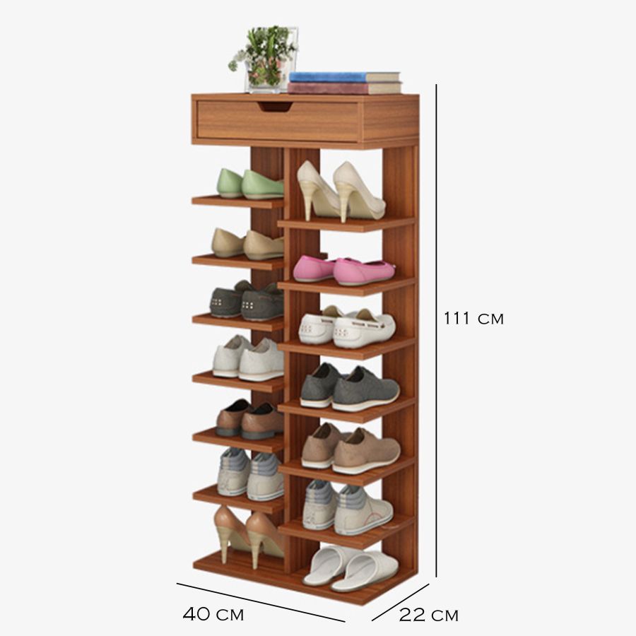 Pantofar maro din pal cu usi, organizator pantofi, raft pantofi, Elastix
