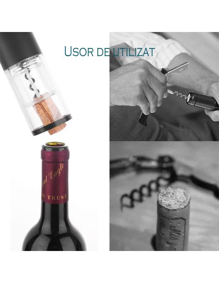 Tirbuson electric cu incarcare USB, deschizator electric pentru sticle, Elastix