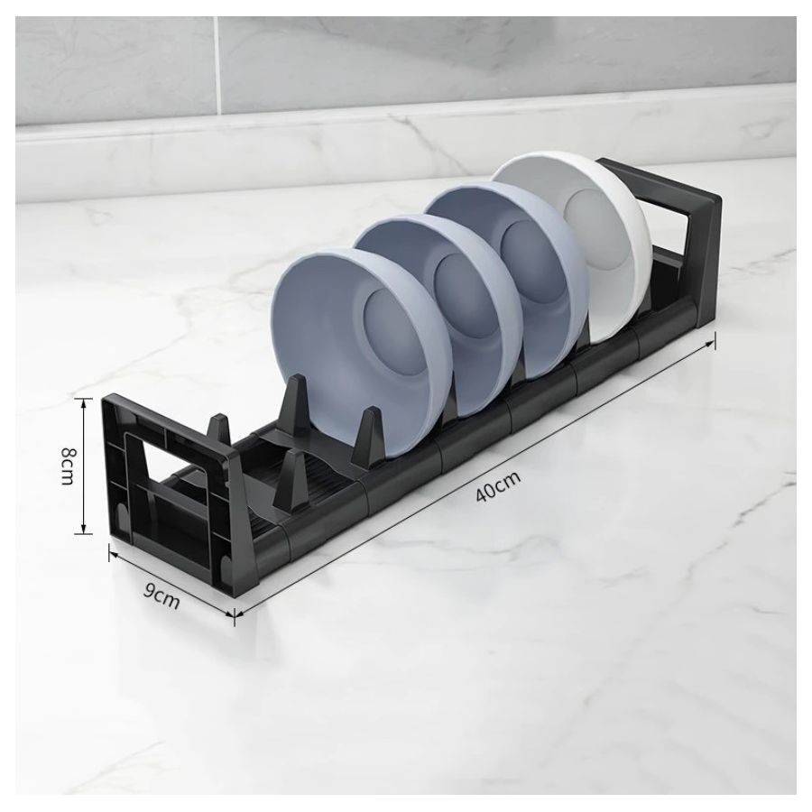 Organizator reglabil pentru bucatarie, suport castroane si farfuri, Elastix