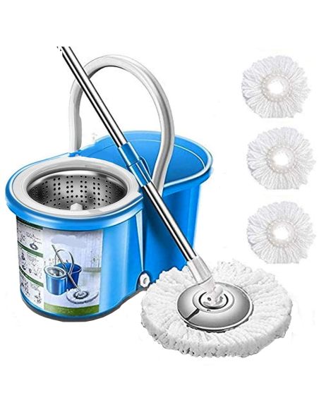 Set mop rotativ 360 gr cu talpa si cuva din inox, Elastix