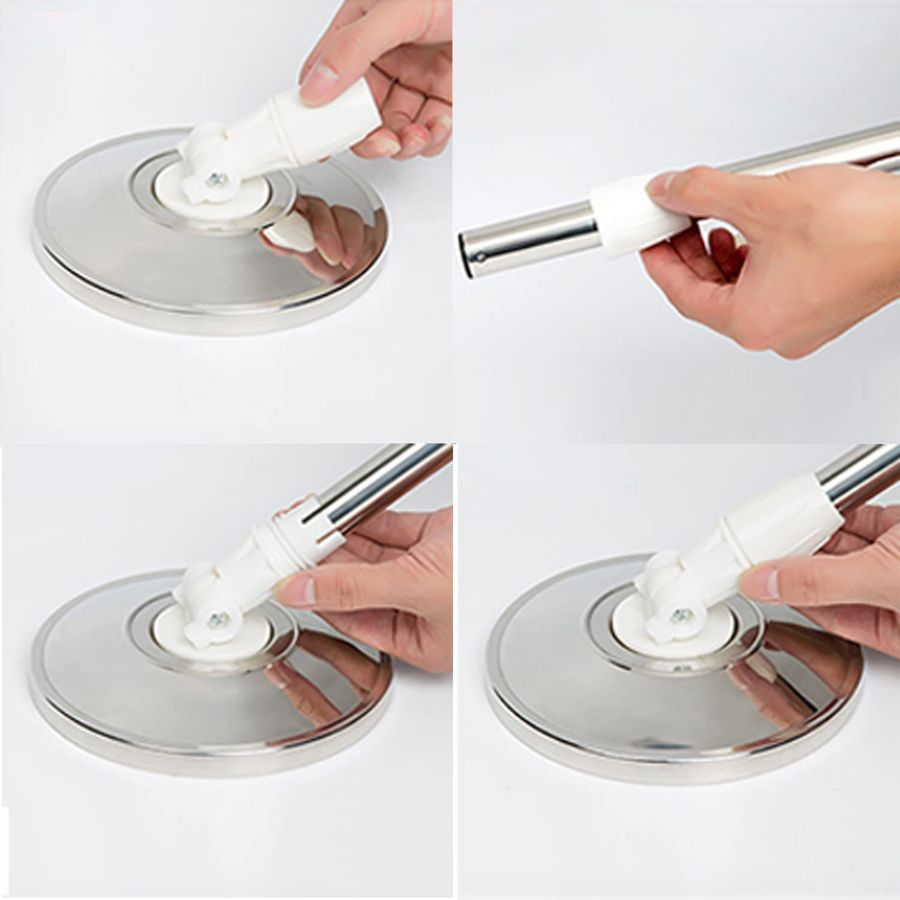 Set mop rotativ 360 gr cu talpa si cuva din inox, Elastix