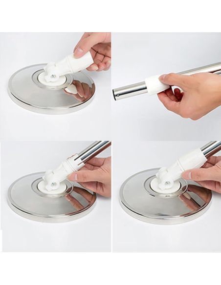 Set mop rotativ 360 gr cu talpa si cuva din inox, Elastix