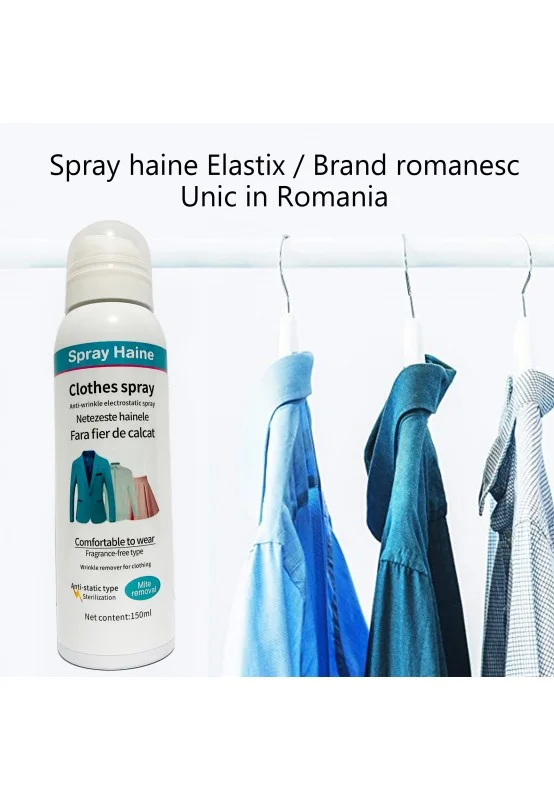 Spray anti-cute pentru haine, spray cu efect eletrostatic, spray reimprospatant, Elastix