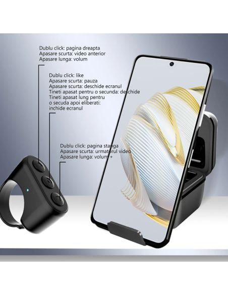 Inel digital pentru smarphone, inel control, navigare smartphone, Elastix