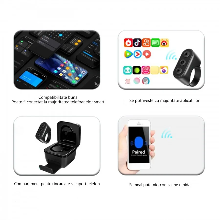 Inel digital pentru smarphone, inel control, navigare smartphone, Elastix