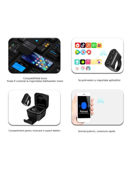Inel digital pentru smarphone, inel control, navigare smartphone, Elastix