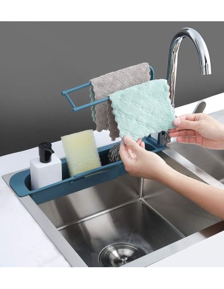 Organizator pentru chiuveta reglabil, suport burete vase, Elastix